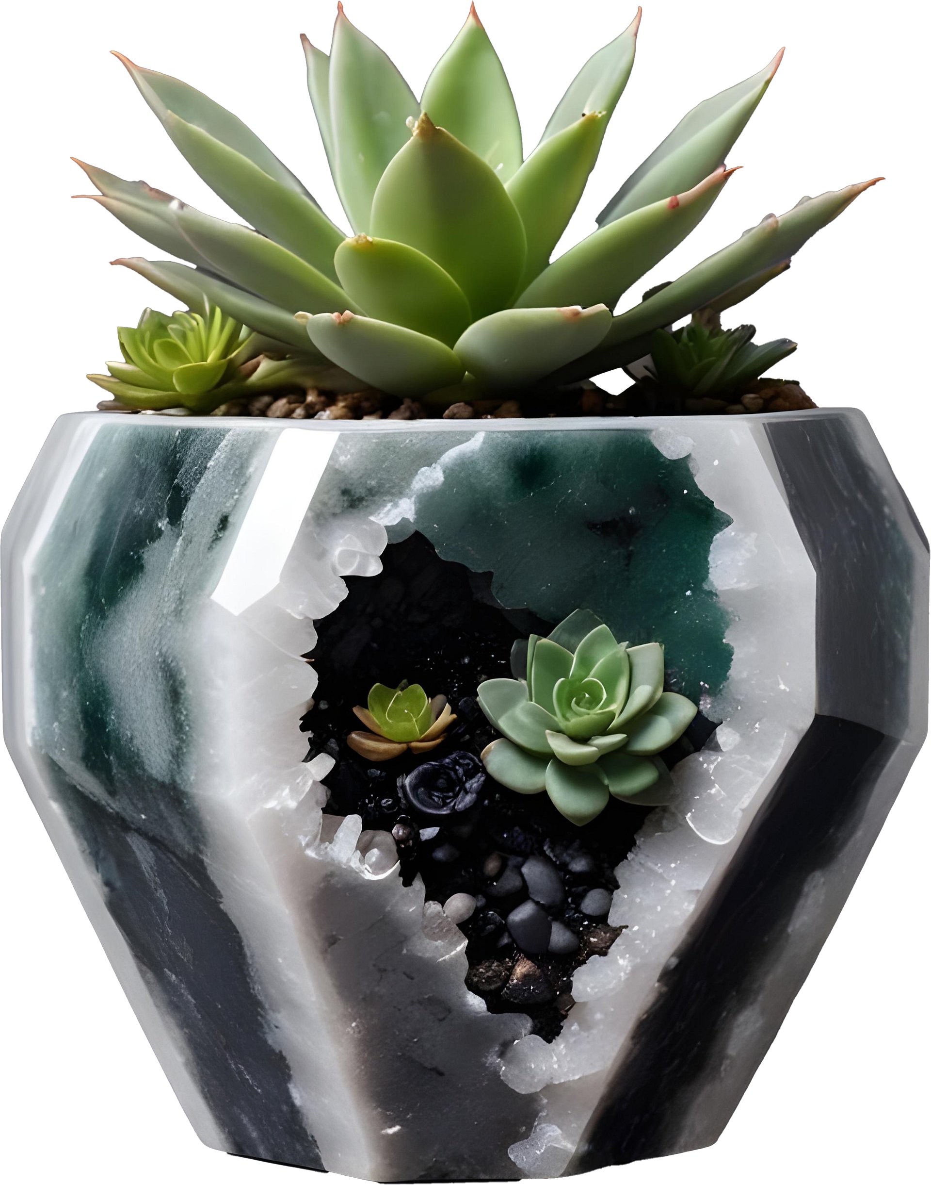 Quartz Eclipse – Succulent Pot png product image (1)