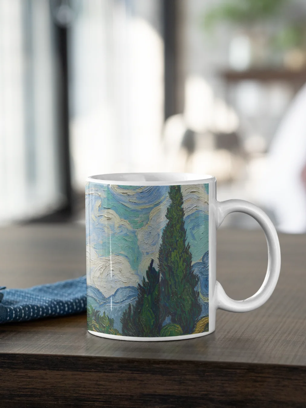 Wheat Field with Cypresses (Vincent van Gogh) Mug product image (1)