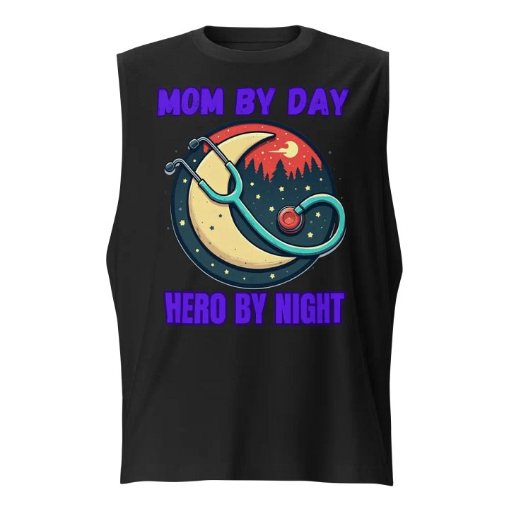Mom By Day, Hero By Night, Moonlit Hero Muscle Tank product image (1)