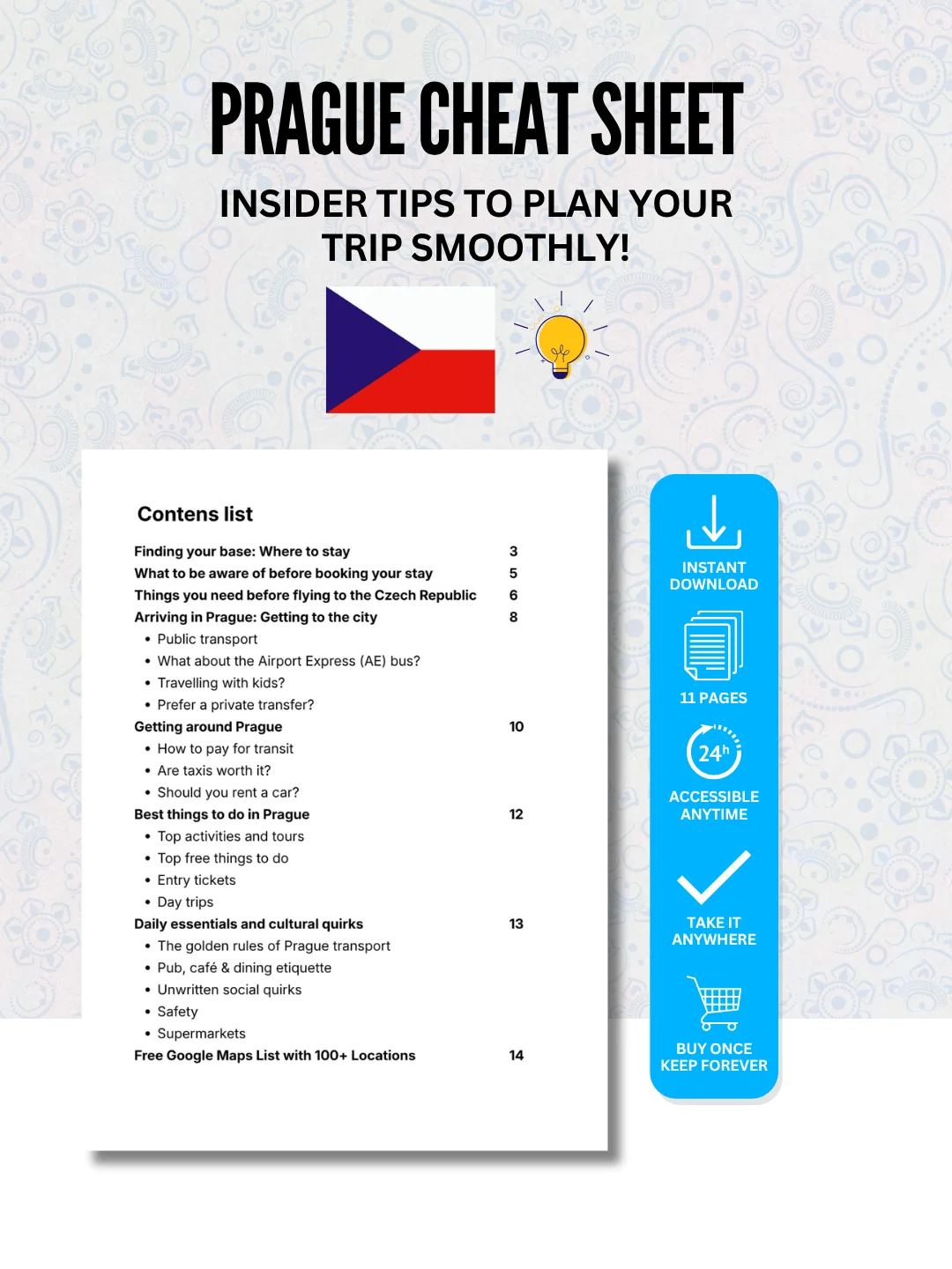Prague Cheat Sheet + FREE Google Maps List (100+ LOCATIONS) product image (2)