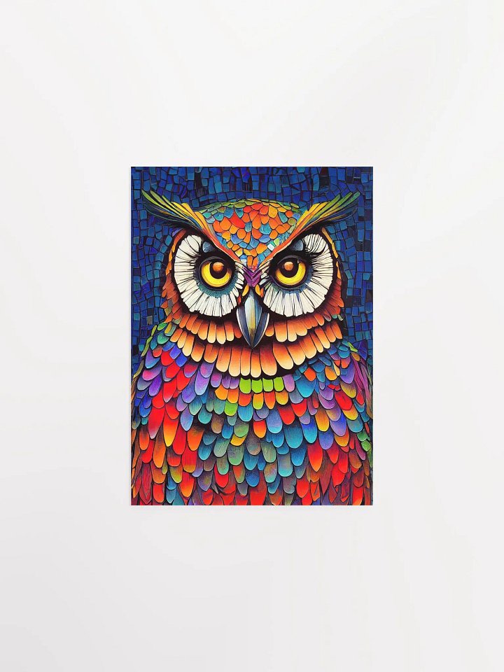 Colorful Owl Portrait – Mosaic Studio Art Print product image (1)