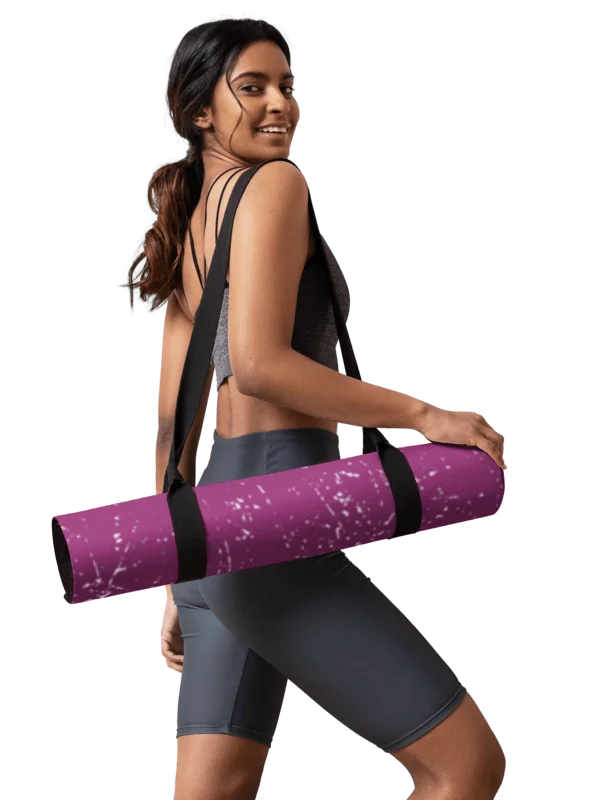 "A39" Magenta Speckle Texture Yoga Mat product image (1)