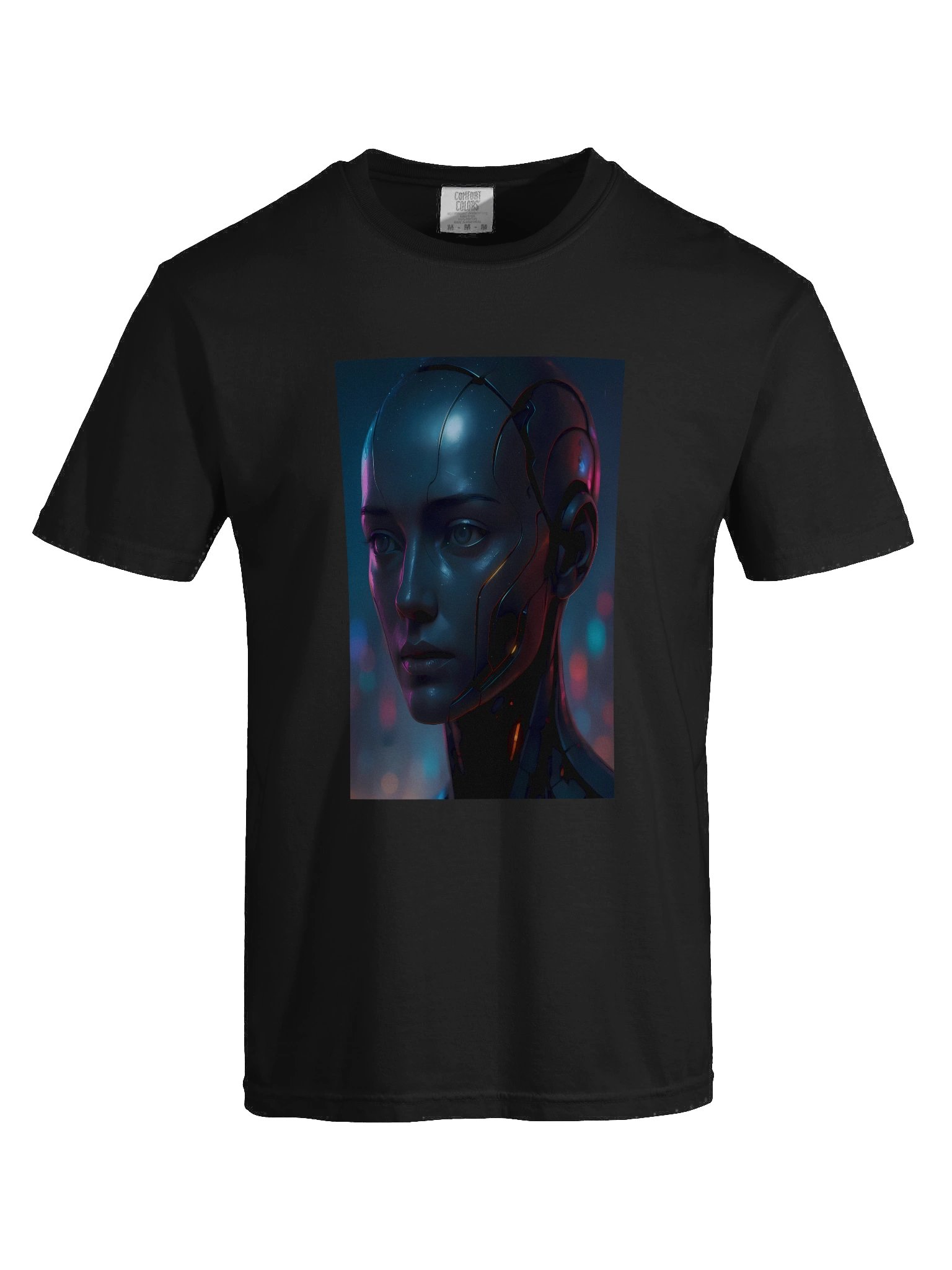 Cyberpunk Android Woman Graphic T-Shirt - 100% Cotton Unisex Heavyweight Crew Neck Futuristic Streetwear Top product image (7)