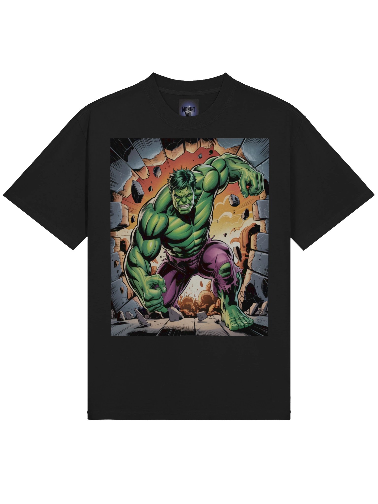 Abyss Assault: Hulk Wall-Rupturing Fury Oversized Faded T-Shirt product image (5)