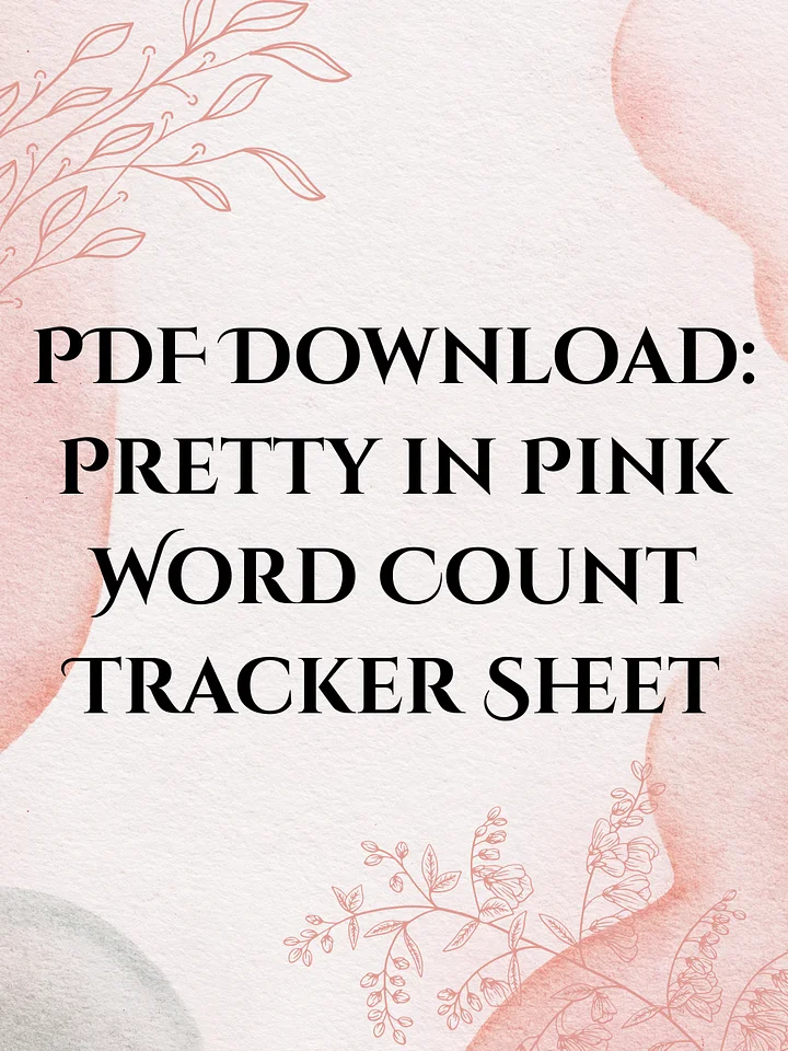 PDF Download: Pretty in Pink Word Count Tracker product image (1)