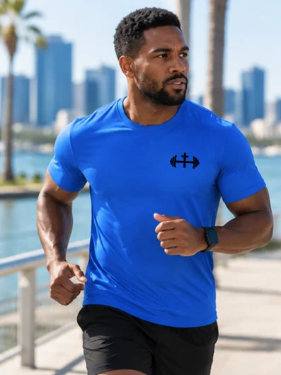 His House Mens Performance Crew Collar T-Shirt -Black Logo by His House