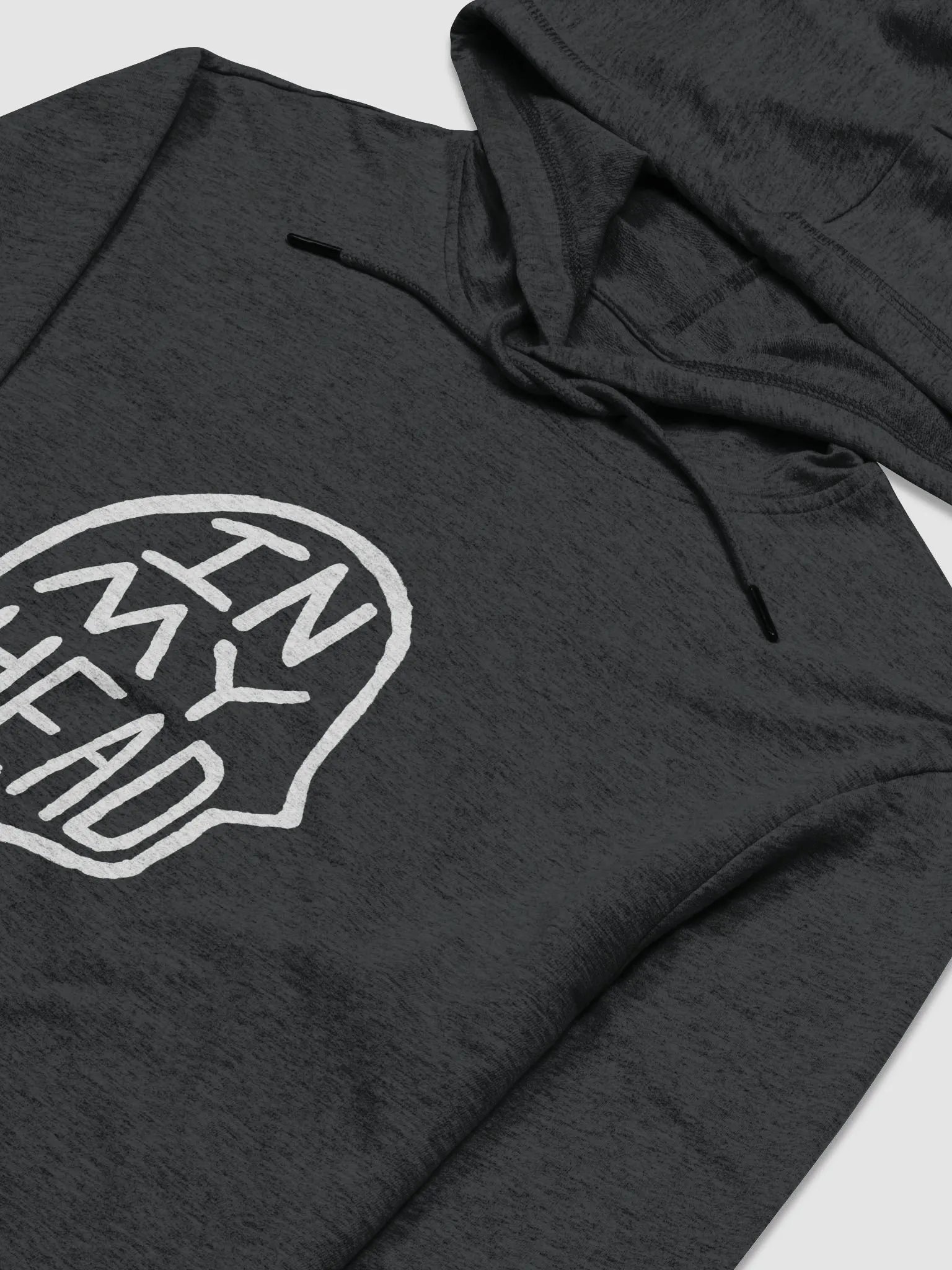 In My Head (white design) printed lightweight hoodie product image (1)