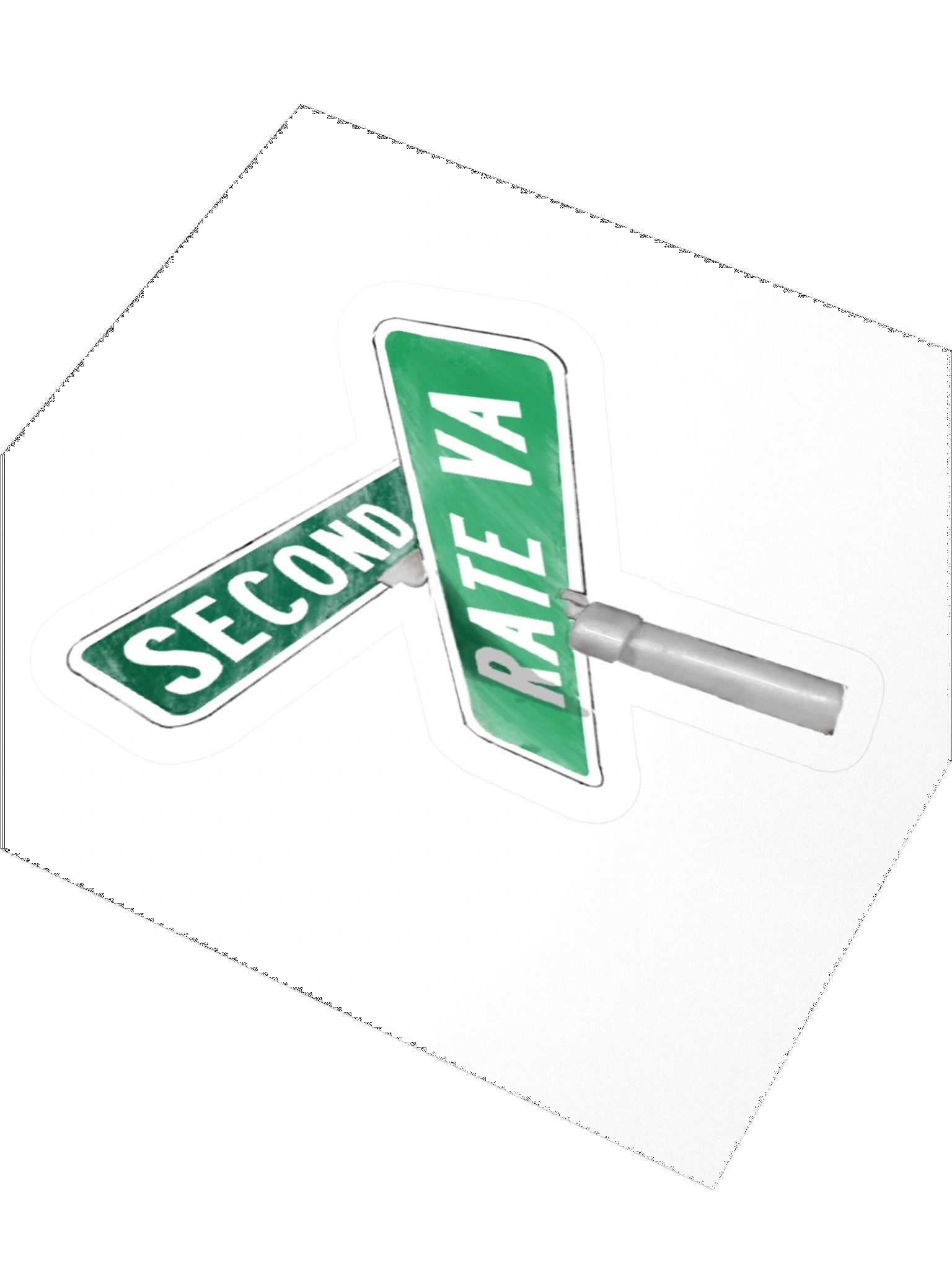 Second Rate VA Street Sign Kiss Cut Stickers product image (7)