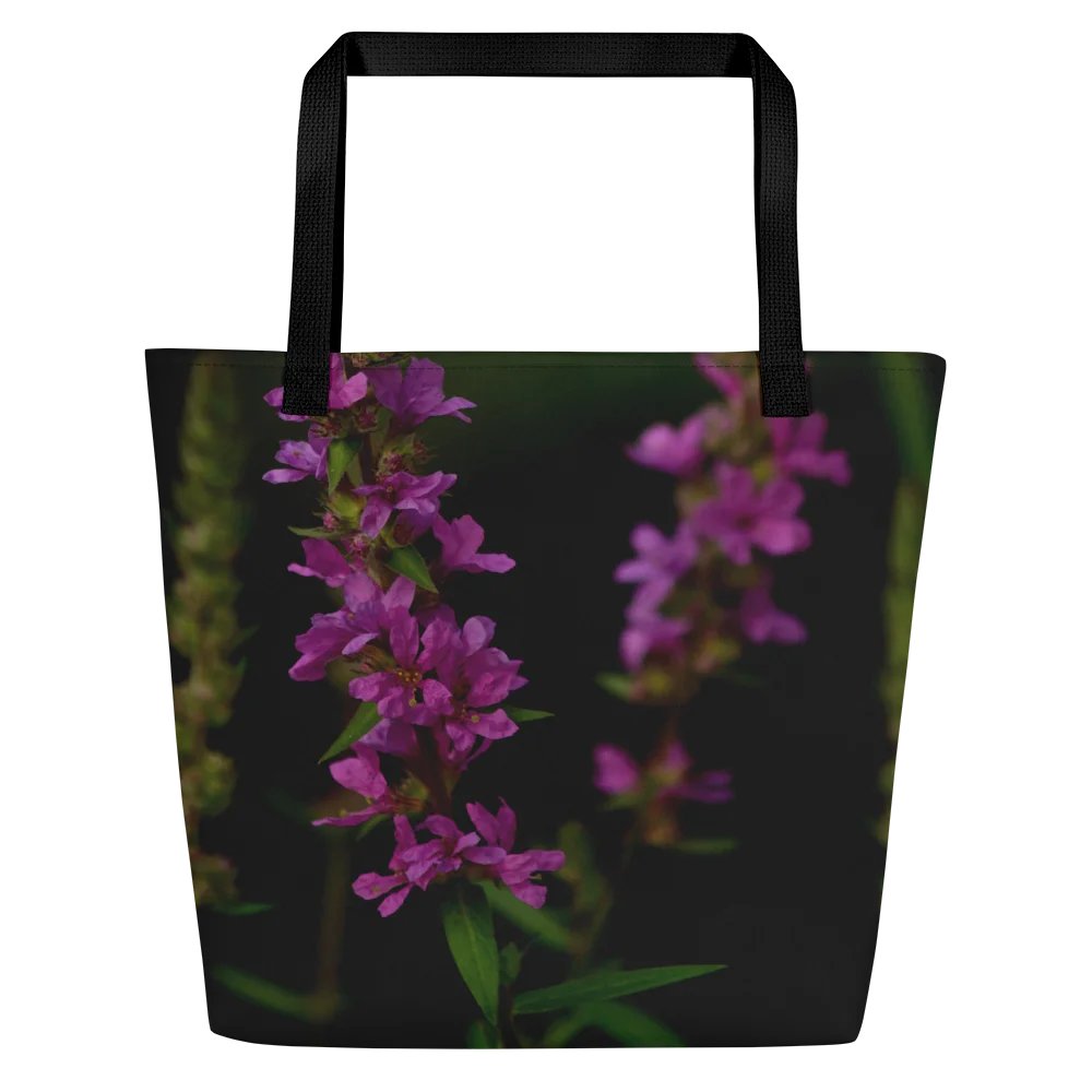 Large tote bag - Purple blossoms against a dark background product image (4)