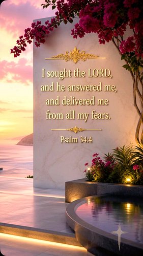 Psalm 34:4 and more @beinspired.music 🤍

When fear tries to take hold, remember there is an answer waiting for those who seek...