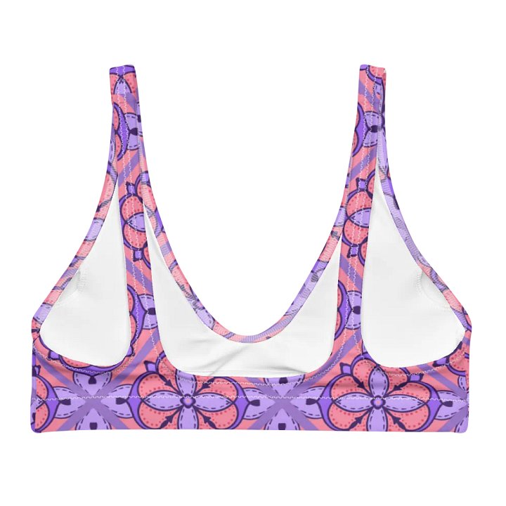 Peach and Lilac Symmetry Pattern Padded Bikini Top product image (2)