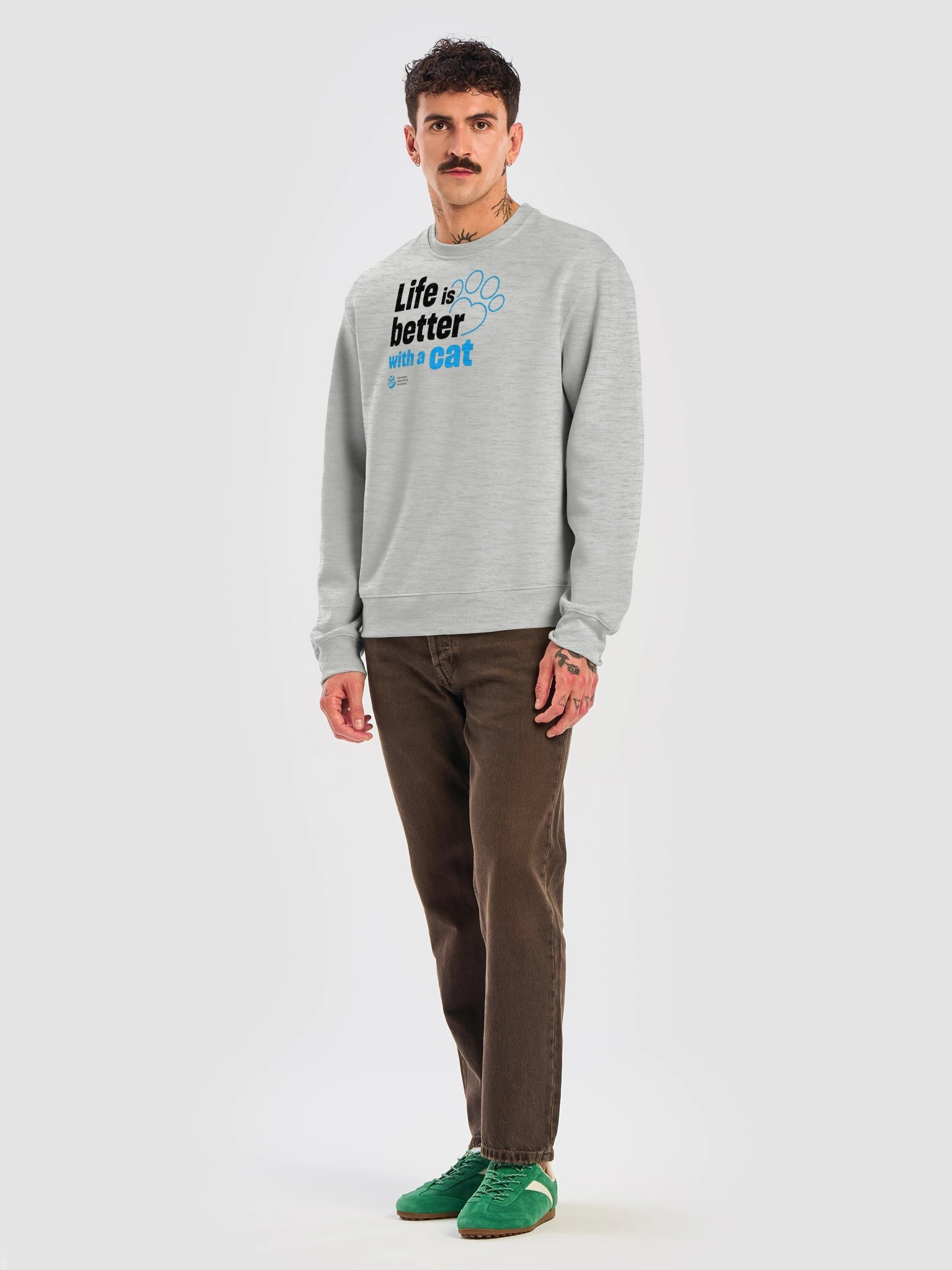 Life is better with a cat - typographic - Sweatshirt product image (8)