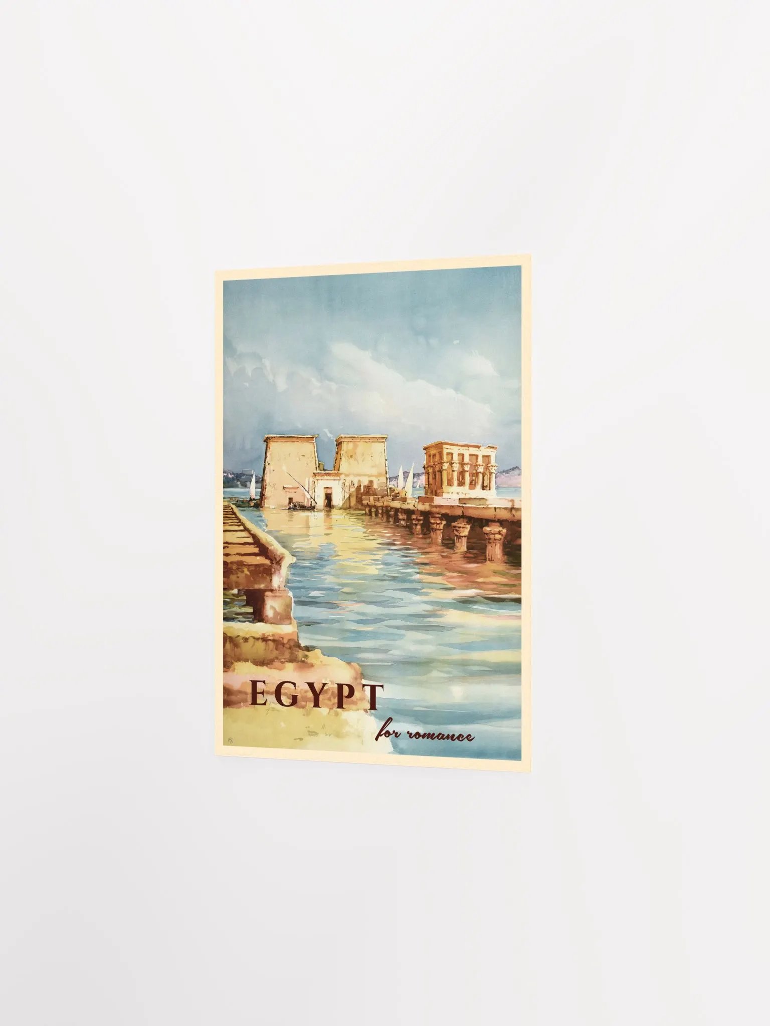 Egypt for romance, 1950s (River Nile, Felucca Boats) — retro vintage travel poster, retro travel art, retro travel wall art product image (7)