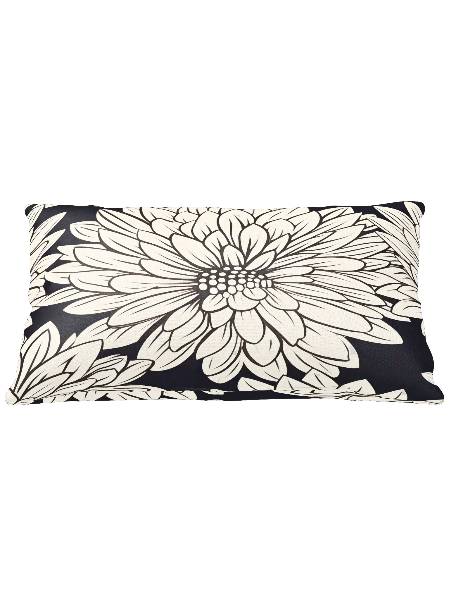 All-over Cream/Black Floral Pillow product image (1)