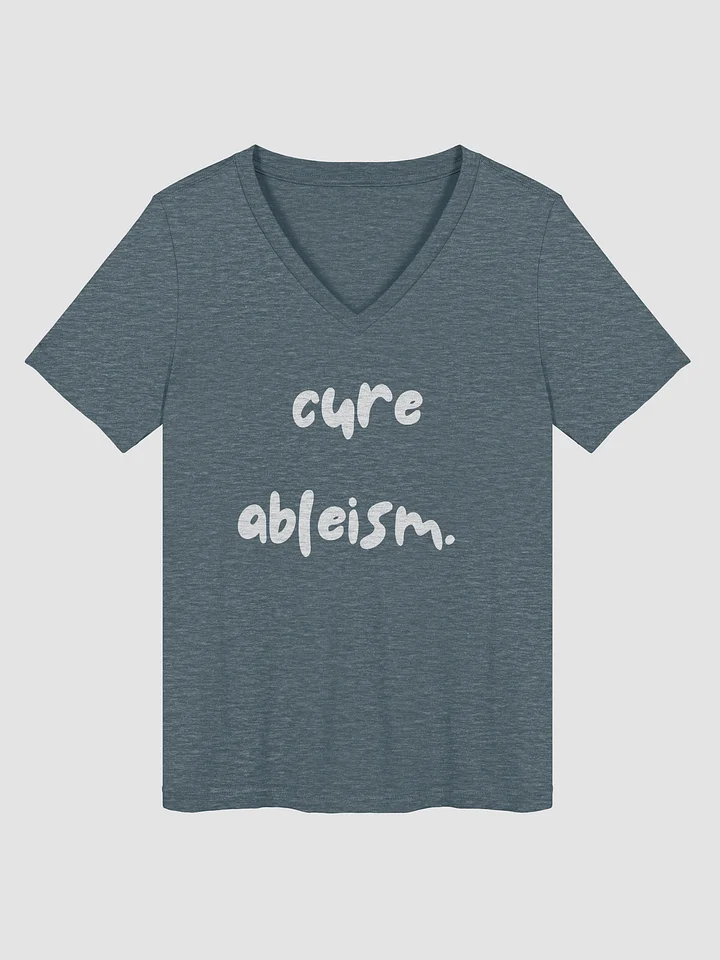 Cure ableism Relaxed V-Neck Tee product image (5)