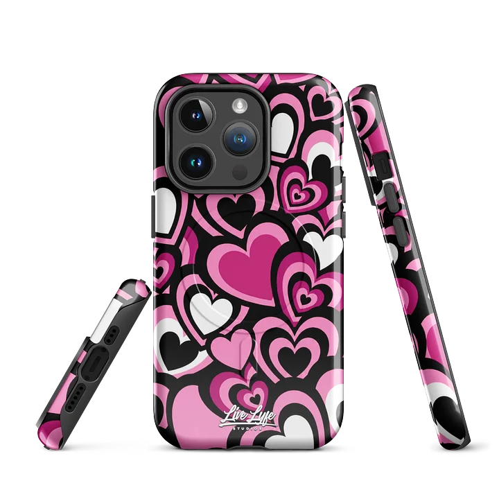 Pink Hearts MagSafe tough case for iPhone product image (1)