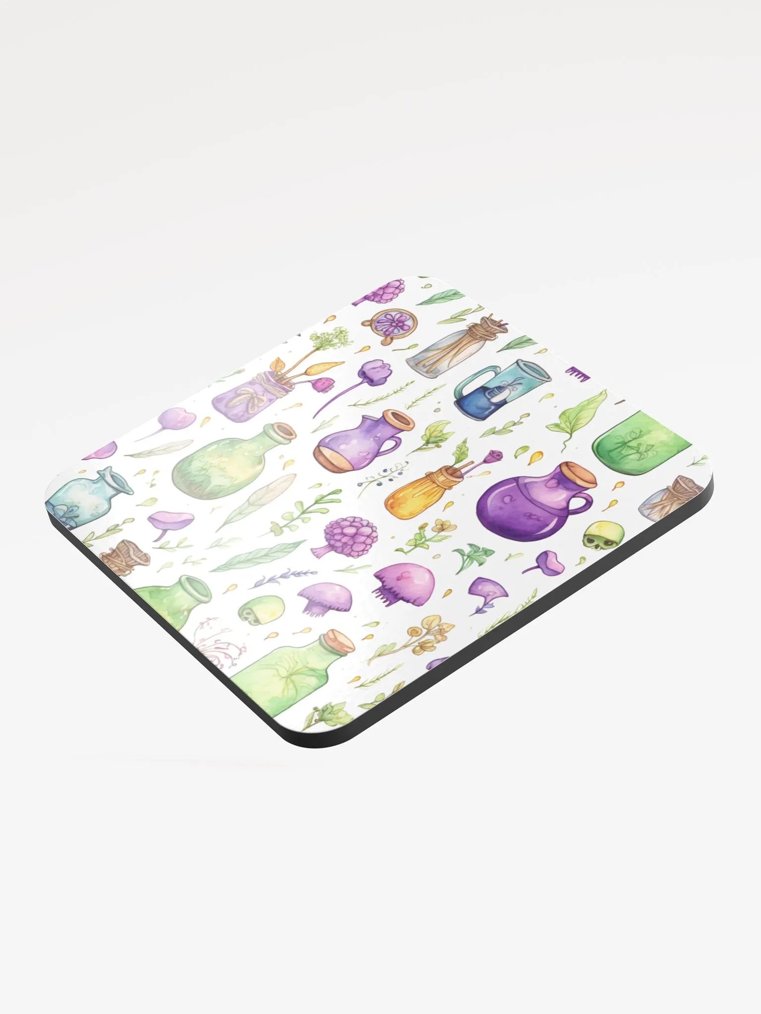 Glossed Cork Coaster 🟩 🔶 🟪 Fascinating Watercolor Pattern - Motif 2 product image (3)