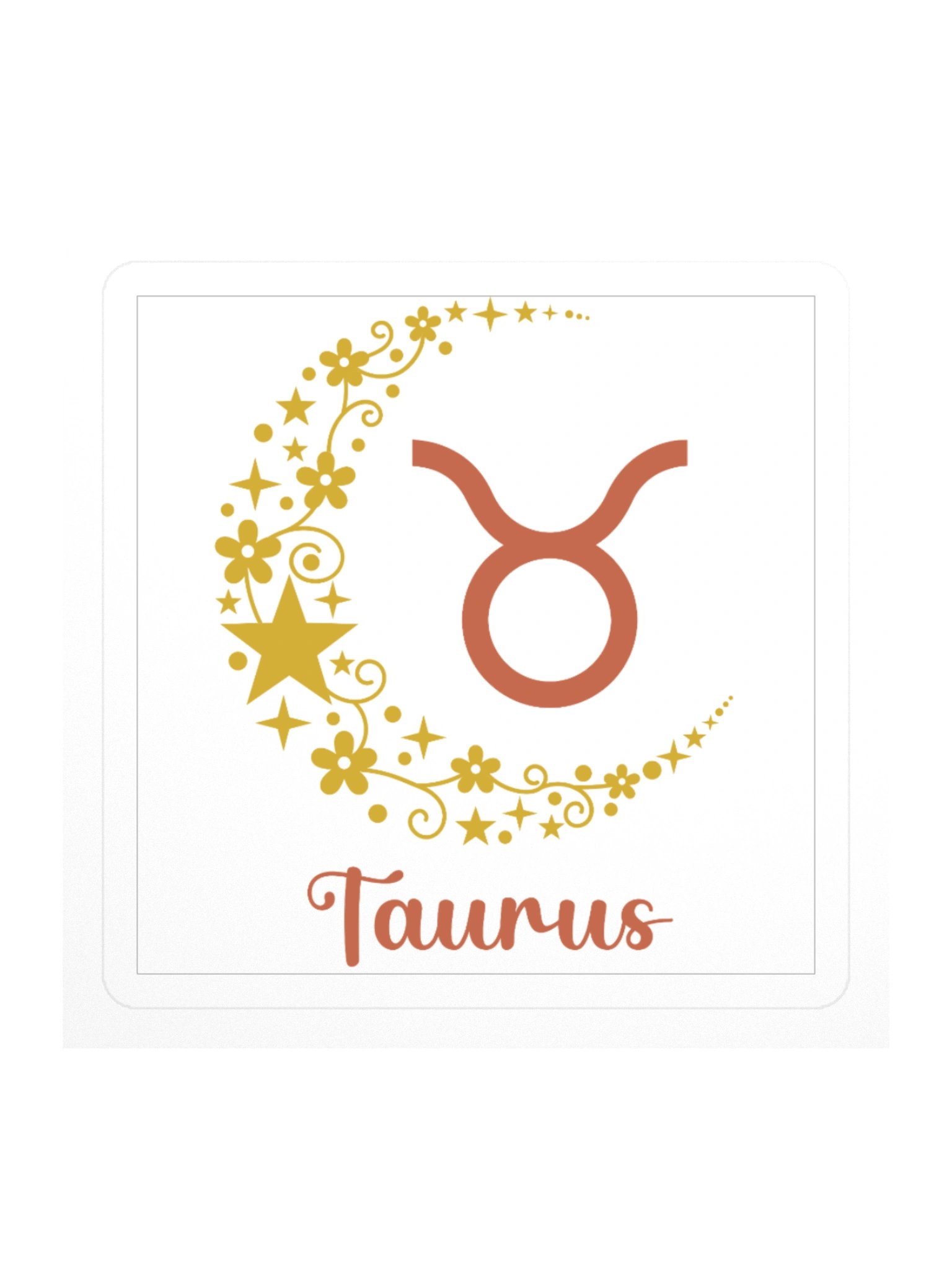Taurus Zodiac Sticker — Whimsical Star & Bloom Bull Design product image (1)