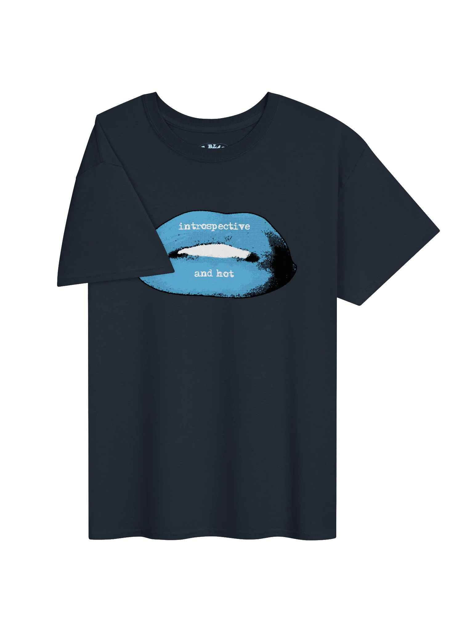 Blue and Navy Hot and Introspective Lips Tee product image (3)