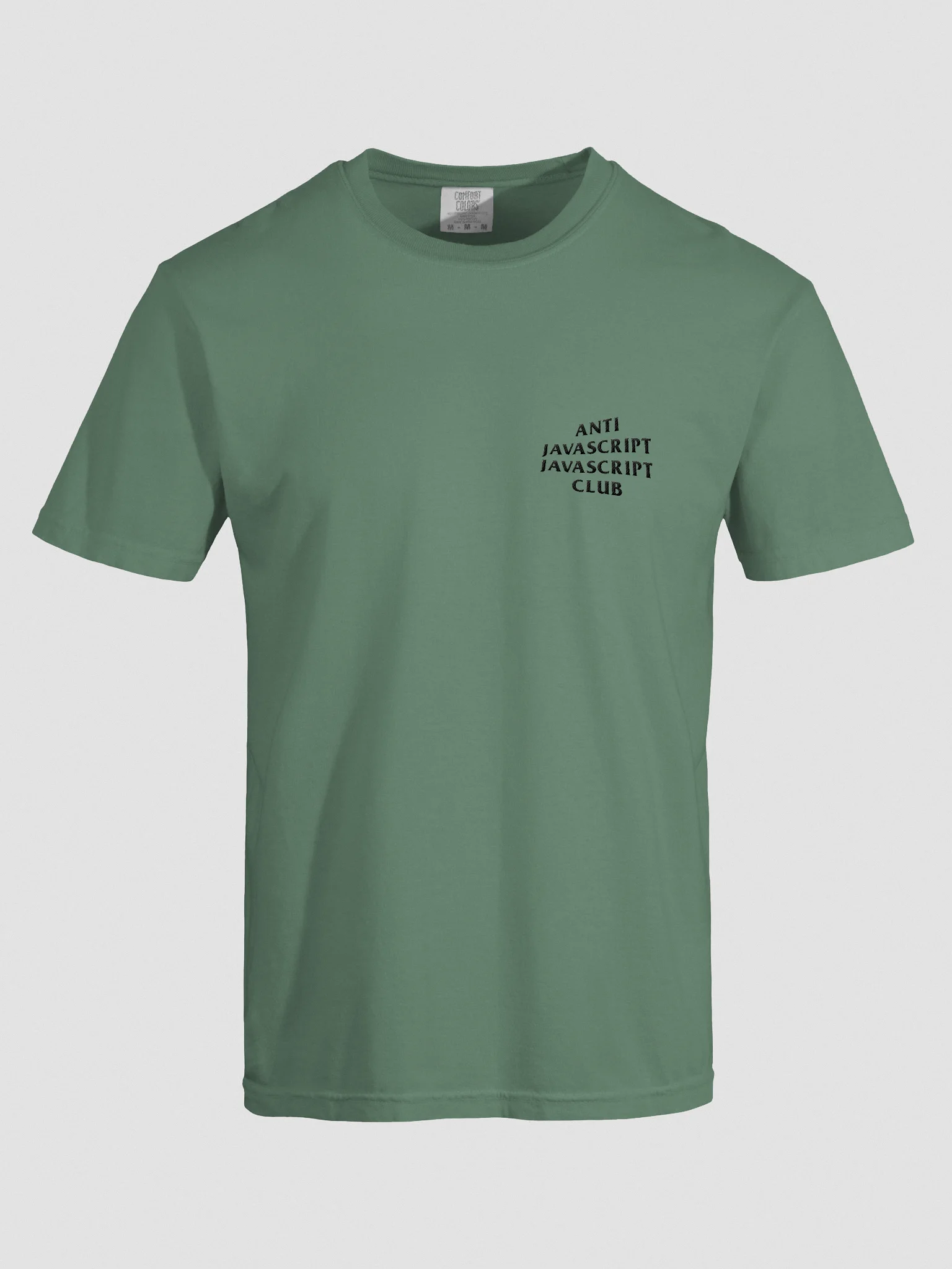 Anti JavaScript JavaScript Club Embroidered (Black Thread) Comfort Colors Tee product image (5)