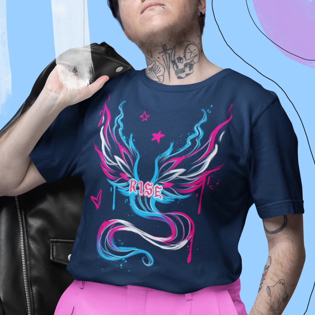 RISE Collection: Subtle Transgender Pride Phoenix Tee product image (1)