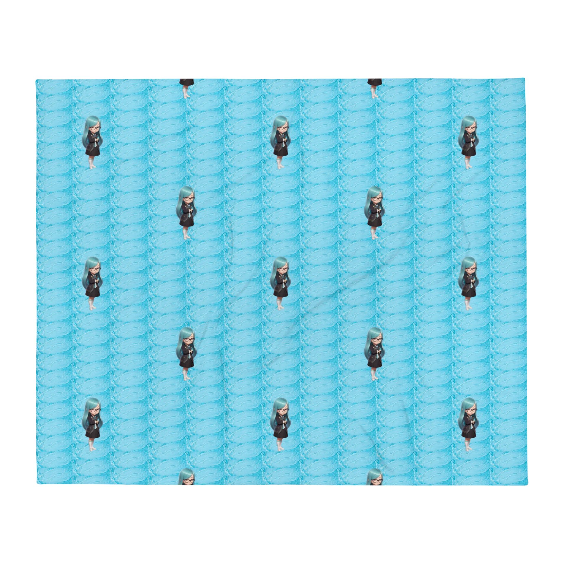 (Aqua CHIBI) K Throw Blanket product image (1)