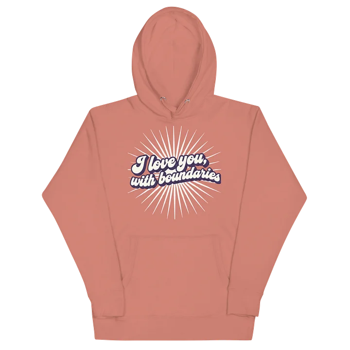 “ I love you, with boundaries” orange hoodie product image (2)