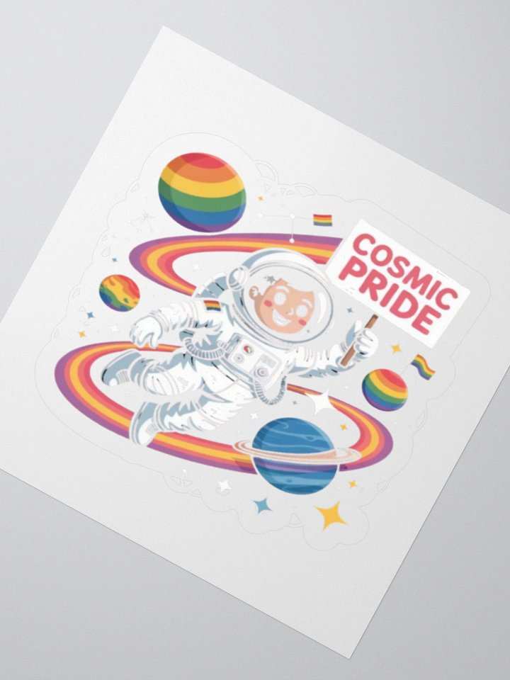 Cosmic Pride Sticker - LGBTQ+ Rainbow Astronaut Design product image (5)