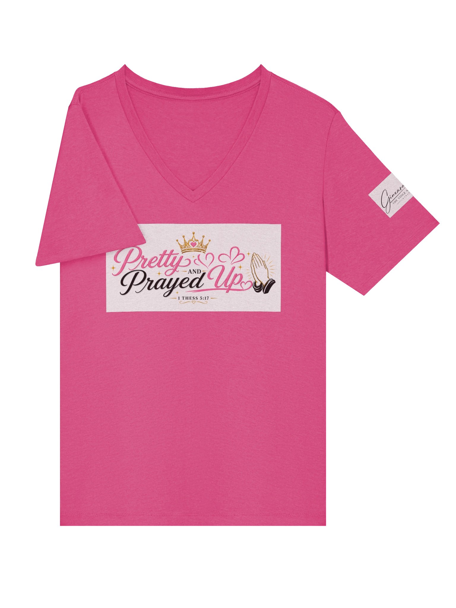 Pretty and Prayed up V-neck-Pink product image (6)