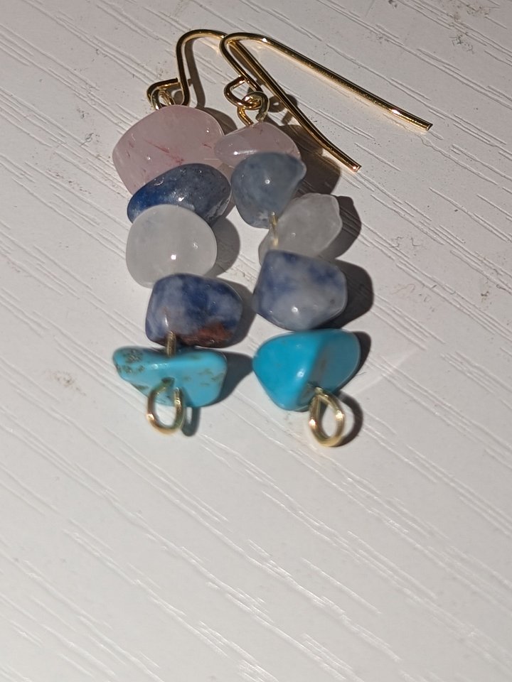 Blue and Pink Crystal Earrings! product image (1)