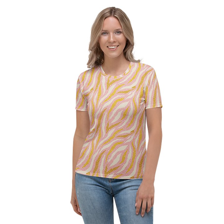 Zebra Skin Women's Crew Neck T-Shirt with Colorful Polka Dots product image (2)