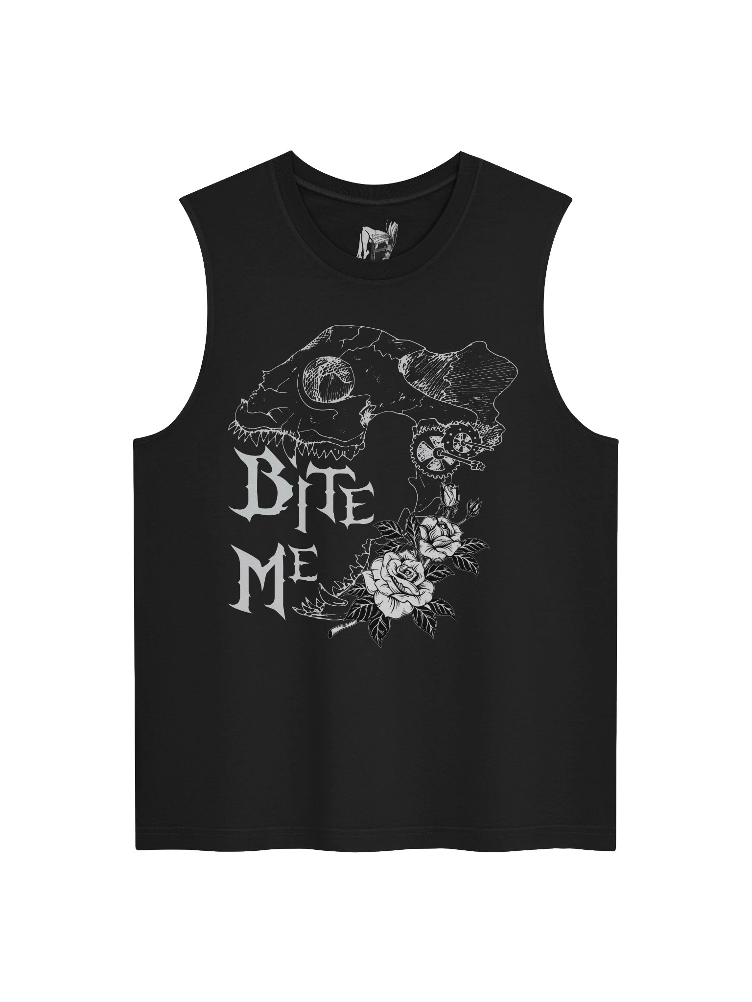 Bite Me Skull & Flowers Muscle Tank product image (1)
