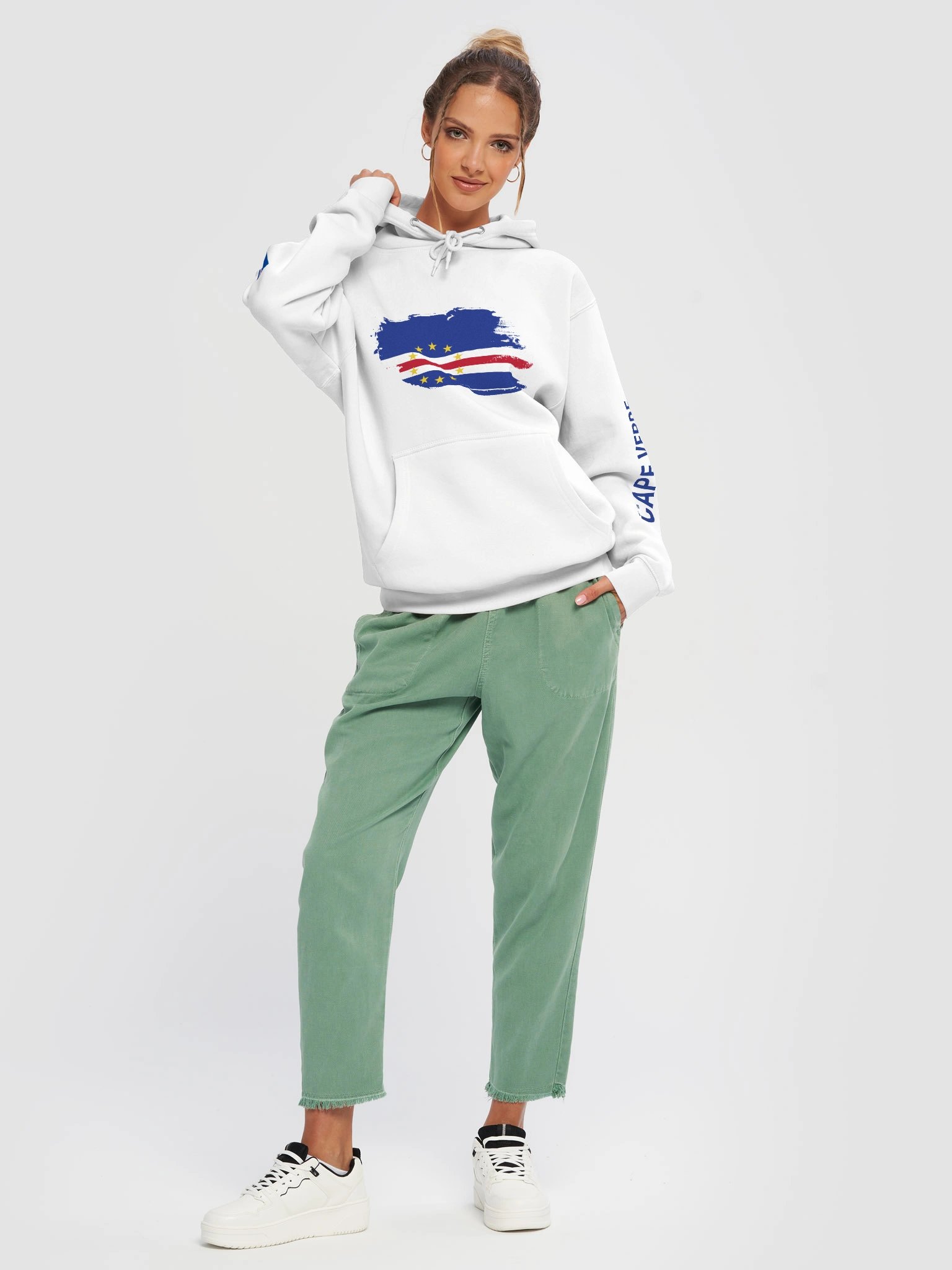 Cape Verde 2026 World Cup Flag Hoodie - "Blue Sharks" Edition - Premium 3-End Fleece - Unisex hoodie product image (25)