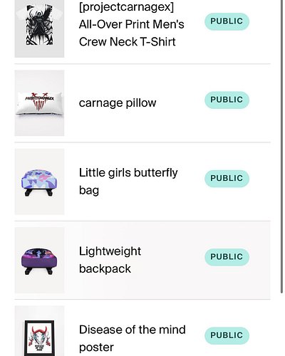 Merch store is up and running! First 2 orders put in 1 was delivered the other is processing!!! I’m so happy