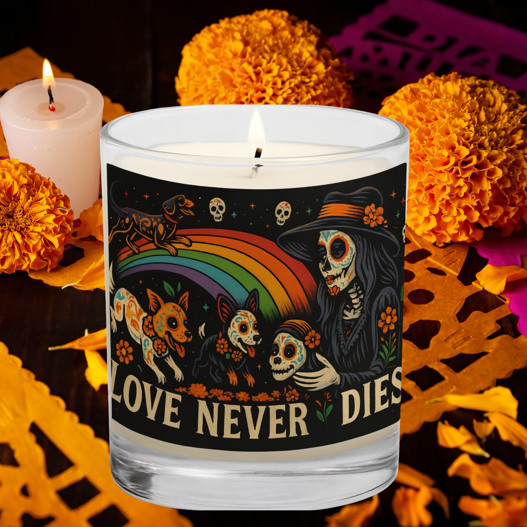Day of the Dead Rainbow Bridge Candle – Love Never Dies Memorial Soy Wax Candle product image (4)