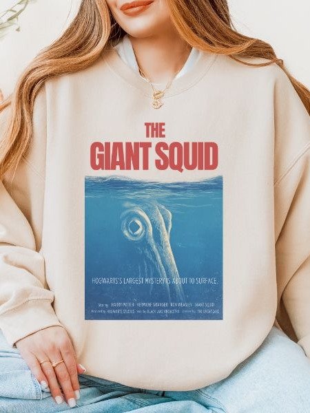 Giant Squid Parody Funny Retro Fall Sweatshirt product image (9)