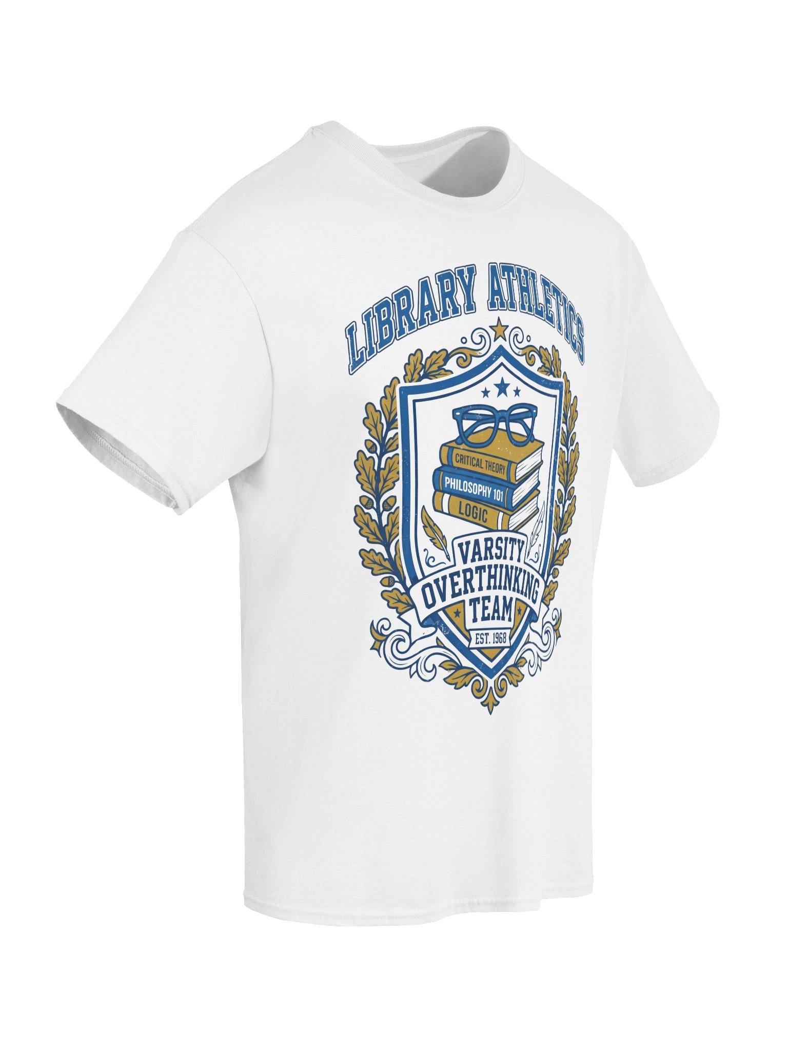 Varsity Overthinking Team Library Athletics Collegiate Funny T-Shirt product image (6)
