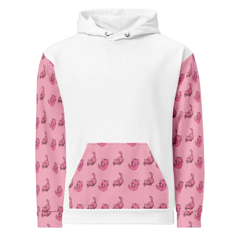White and Pink Cat Paradise Hoodie product image (8)