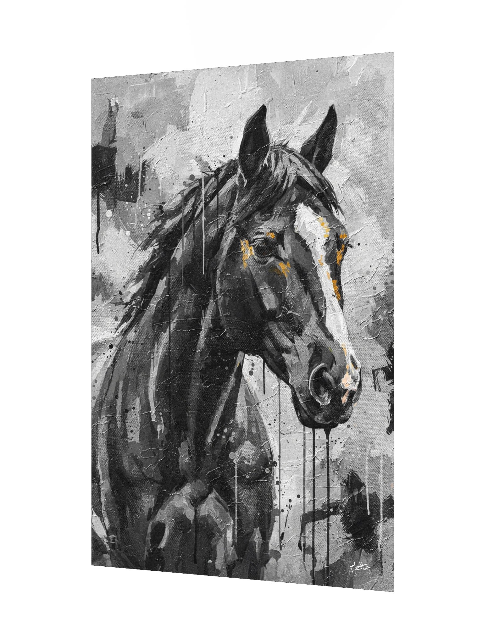Untamed Spirit – Black Horse Abstract Canvas Wall Art product image (9)