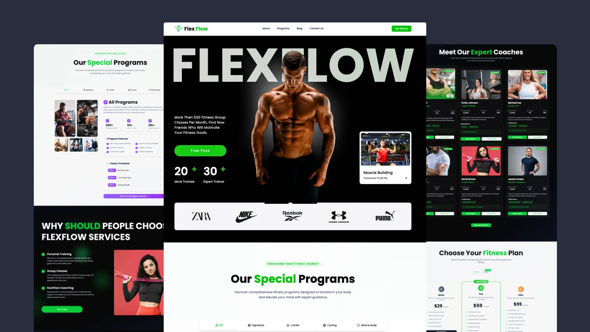 Modern Fitness Website with Next.js 15, Tailwind CSS, Shadcn UI & AOS Animation product image (3)