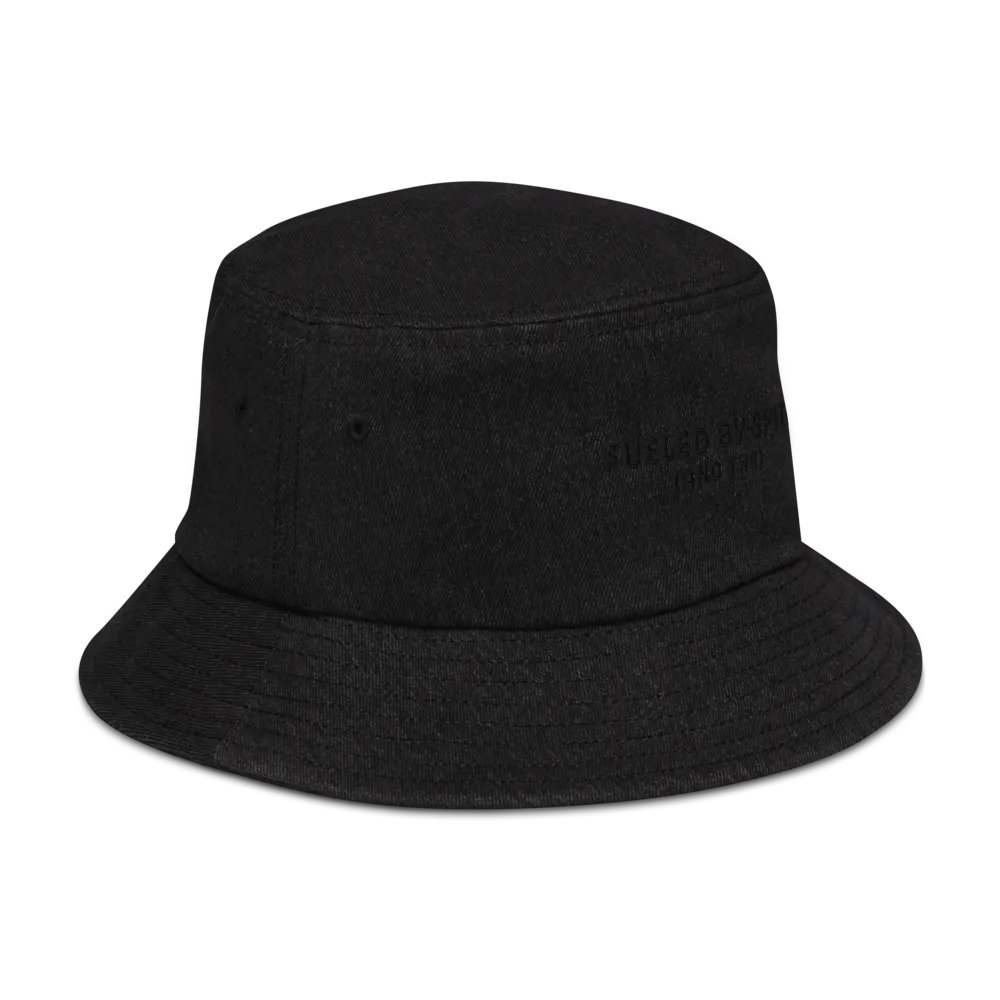 FUELED BY SPITE (black thread) embroidered denim bucket hat product image (3)