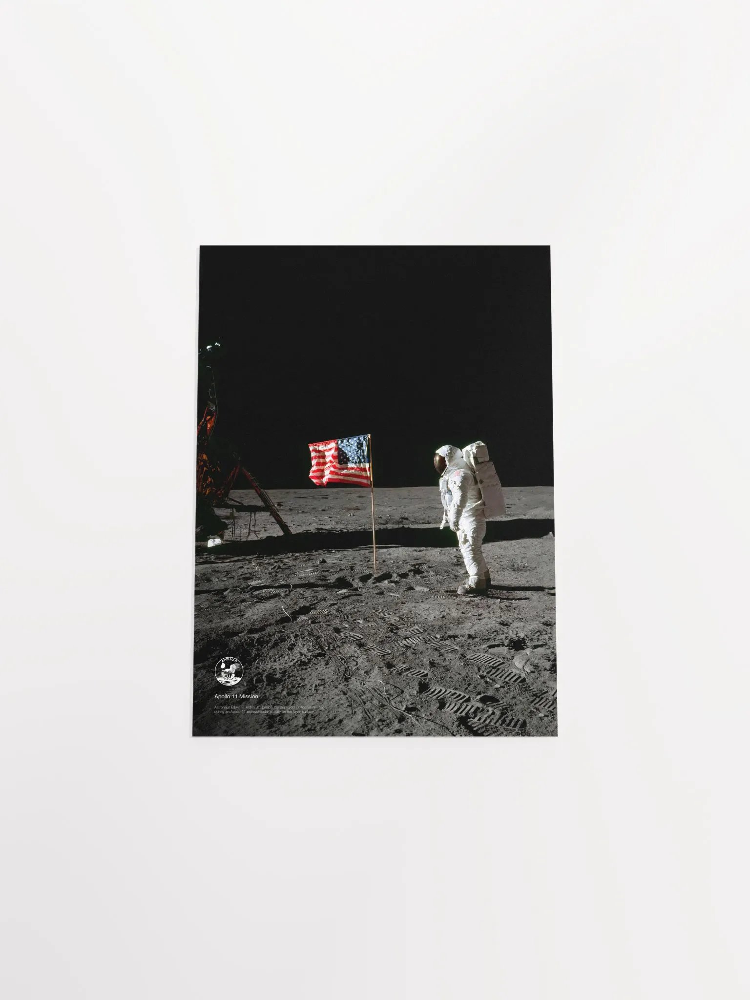 NASA Apollo 11: Edwin Aldrin and United States flag, 1969 — space poster, space art, photo poster, NASA print, space wall decor product image (10)