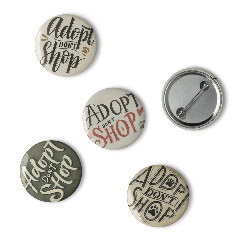 Adopt Don't Shop Retro Pin Button Set product image (2)