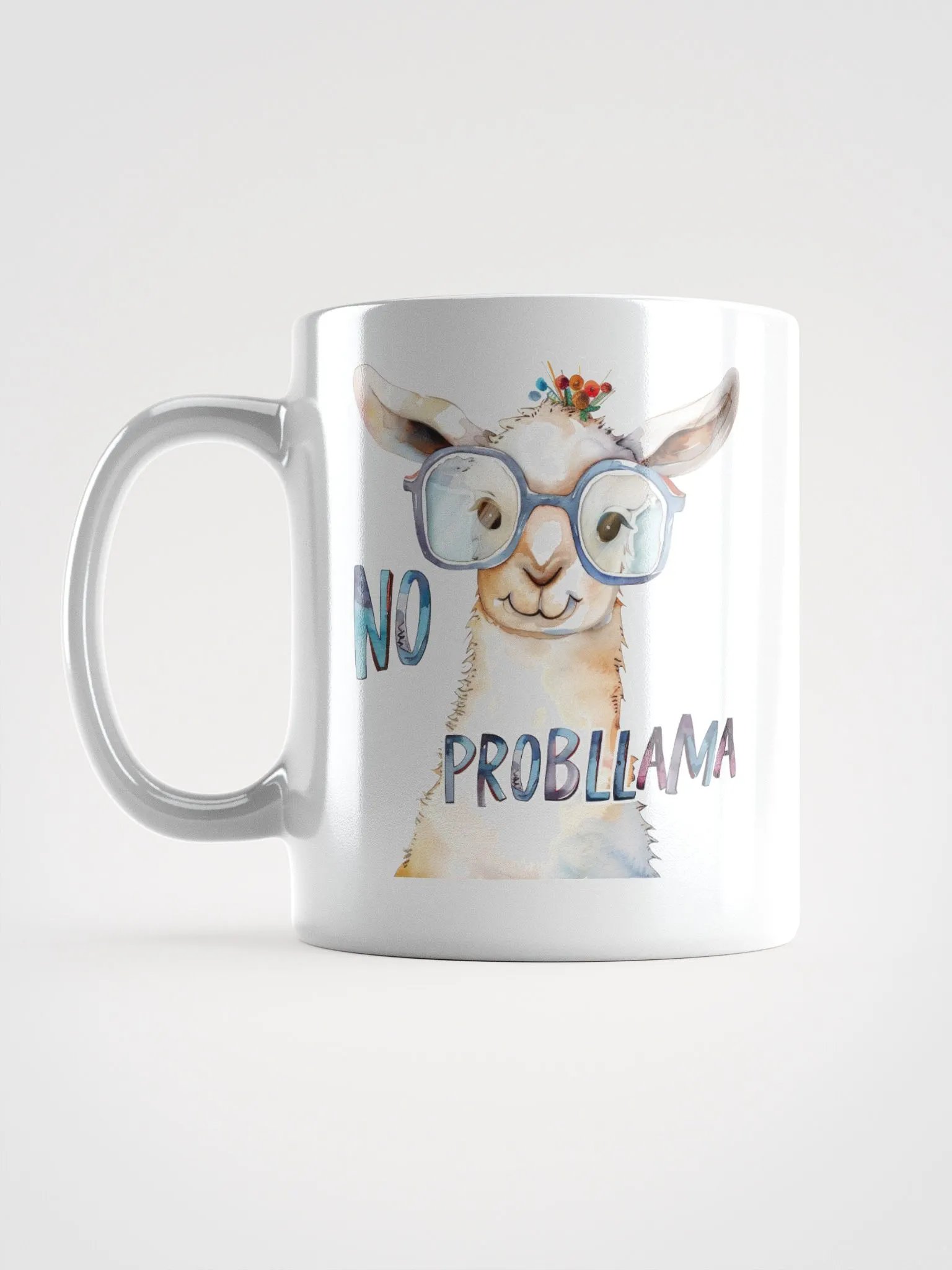 No Probllama White Glossy Mug product image (3)