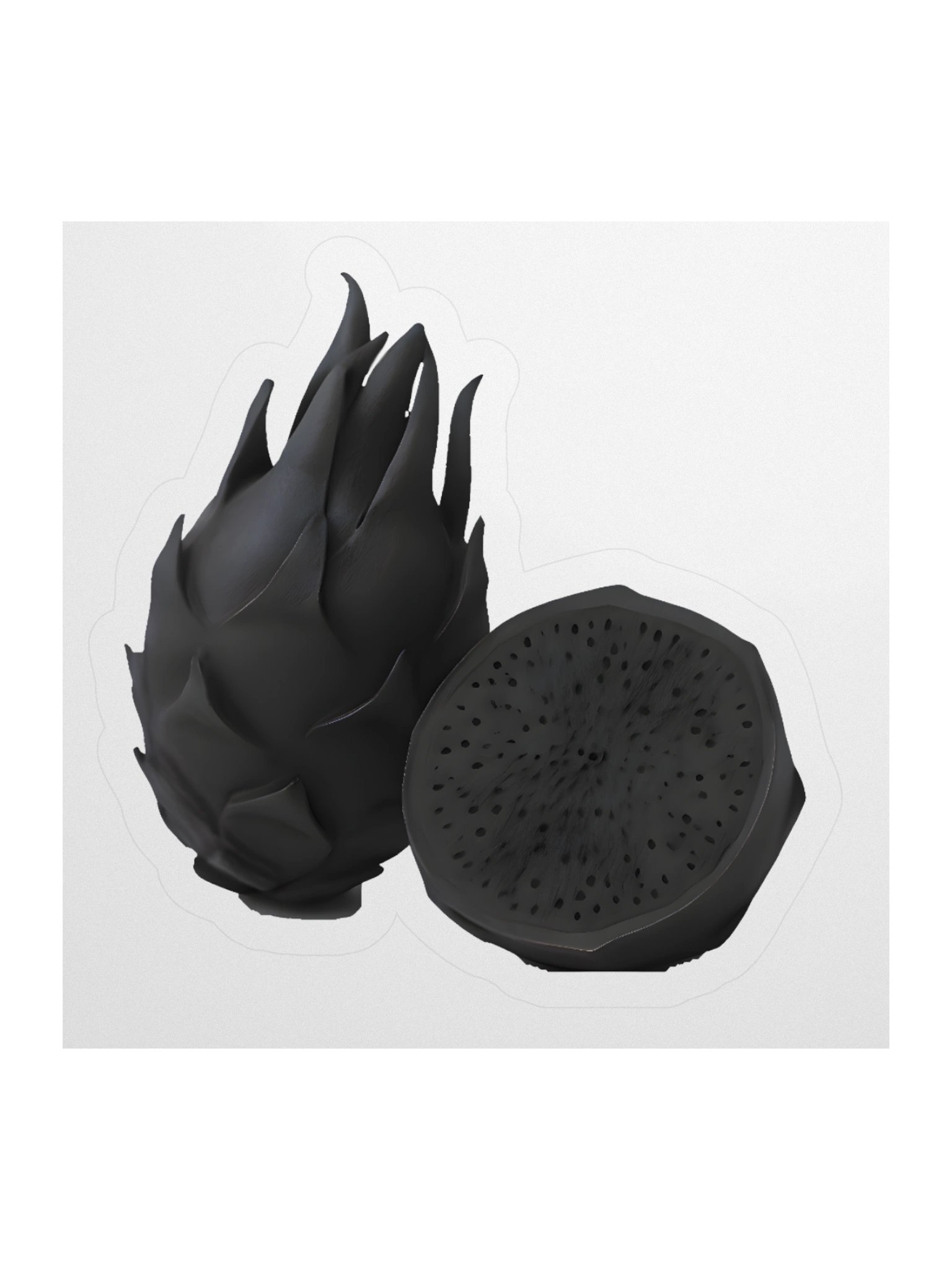 Dragon Fruit Black Matte Sticker product image (1)