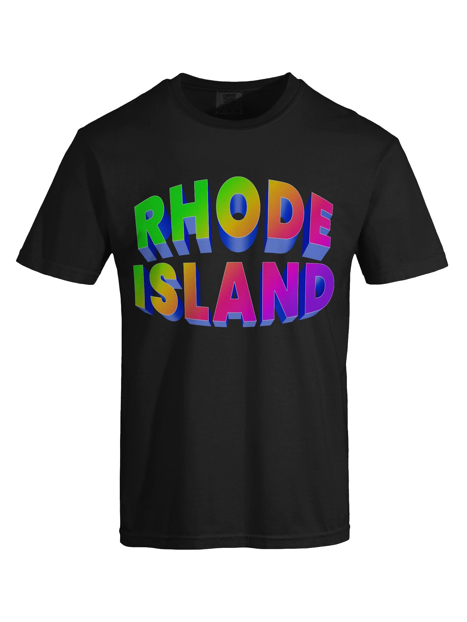 RHODE ISLAND Rainbow 3D Comfort Colors Tee product image (7)
