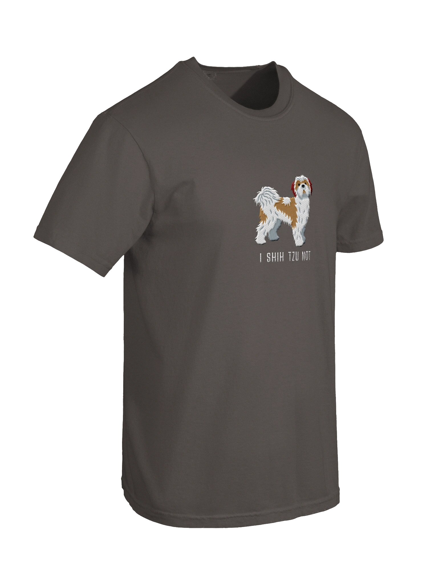 I Shih Tzu Not T-Shirt(Embroidered) of a Shih Tzu(Brown & White) product image (11)