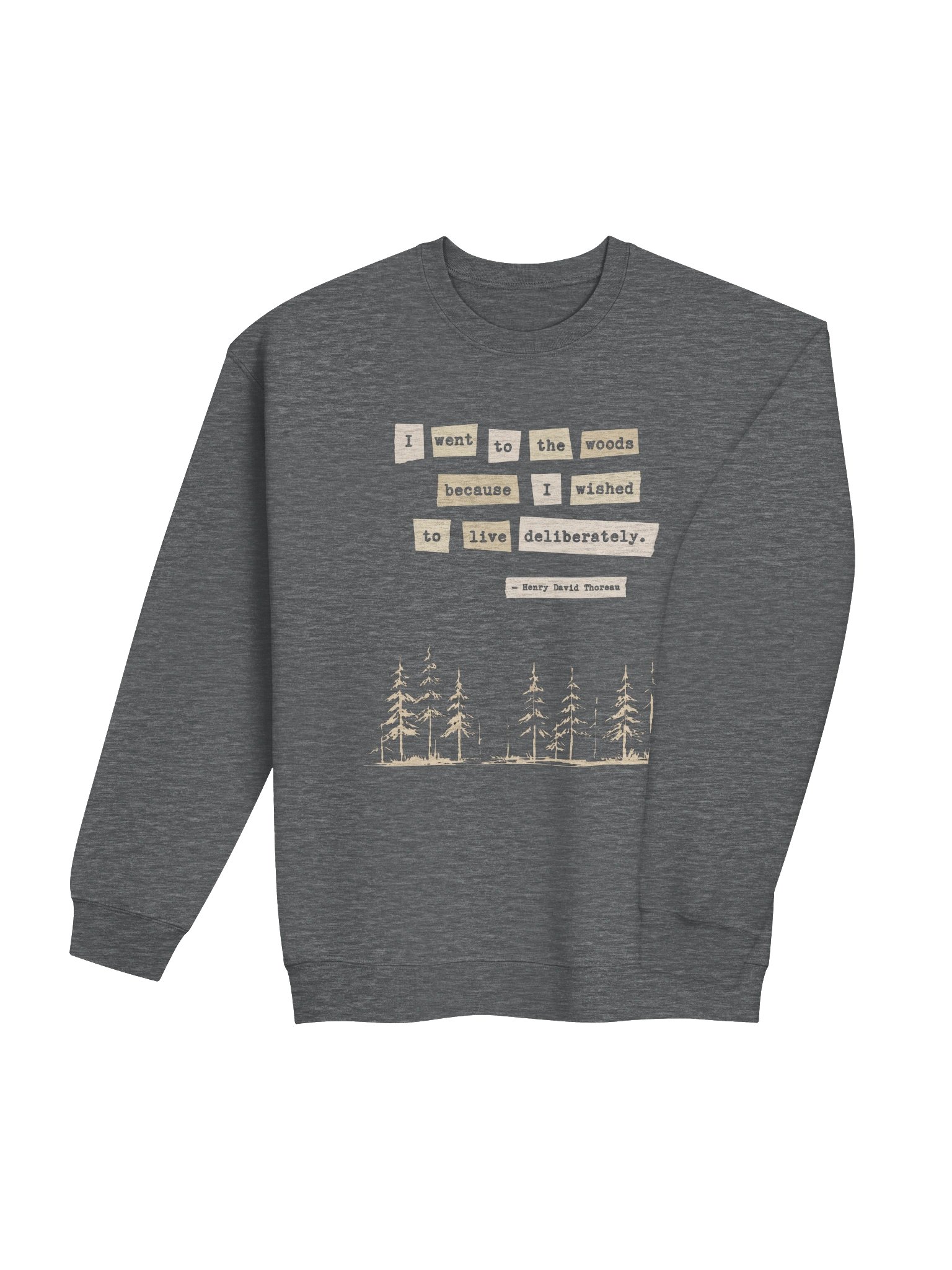 Live Deliberately Thoreau Woods Crewneck, Forest & Nature Lover Sweatshirt product image (5)