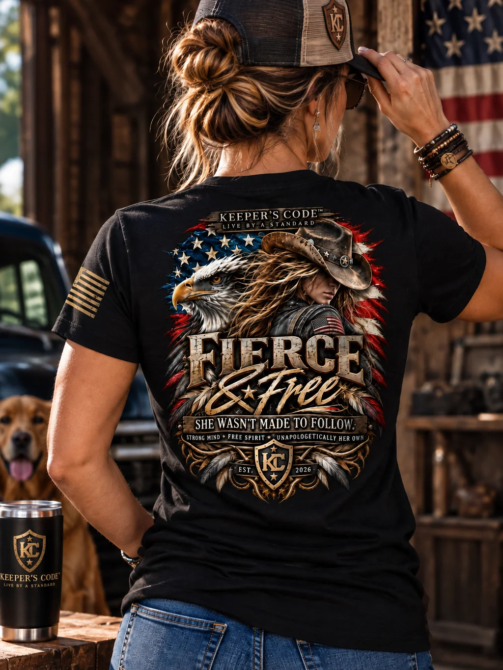 Keeper’s Code™ Women's Fierce & Free — She Wasn’t Made to Follow Women’s Graphic T-Shirt product image (2)