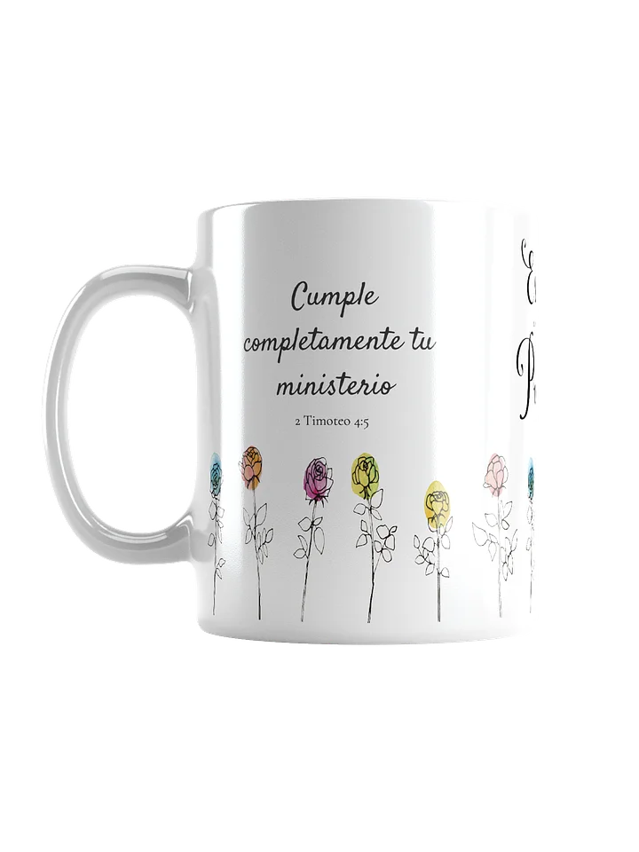 Taza Escuela del Servicio de Precursor 2026 – 2 Timoteo 4:5 Floral Inspiradora product image (2)